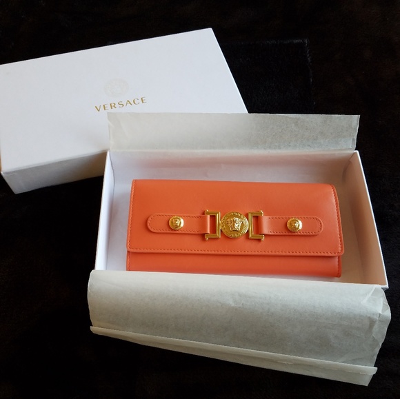 Versace Handbags - NWT! Authentic Versace Medusa Leather Snap Wallet